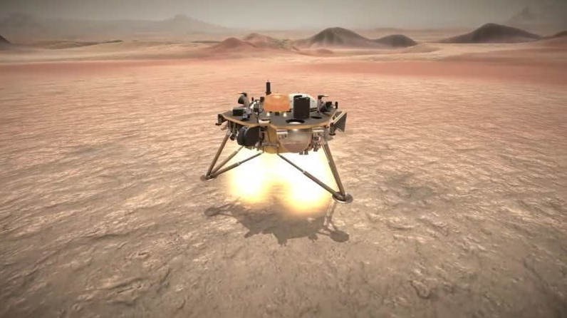 NASA's insight Mars probe has landed for the first time on the planet's interior